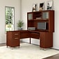Bush Furniture Somerset 60"W L Shaped Desk with Hutch, Hansen Cherry (SET002HC)