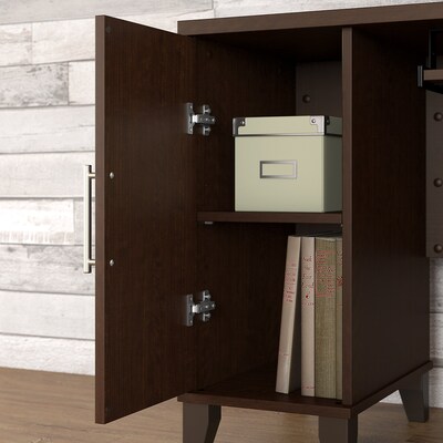 Bush Furniture Somerset 72"W L Shaped Desk with Hutch, Lateral File Cabinet and Bookcase, Mocha Cherry (SET012MR)