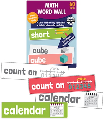 Carson-Dellosa Learning Cards Math Word Wall, Kindergarten, 60 cards/Set (145111)