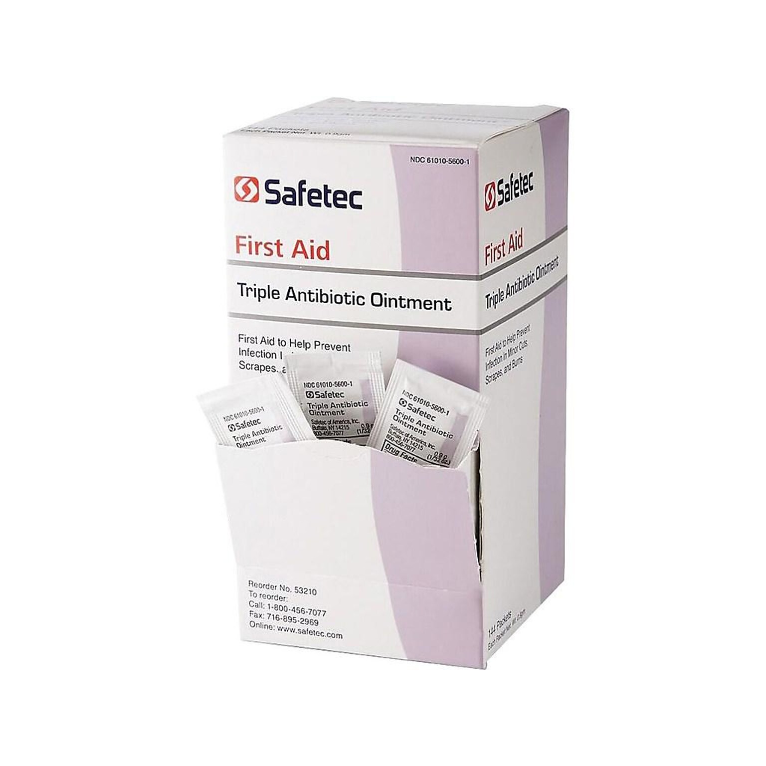 Safetec First Aid Triple Antibiotic Ointment, 0.03 Oz., 144/Box (53210)