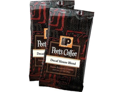 Peets Coffee Decaf House Blend Ground Coffee, Dark Roast, 18/Box (PCEDRGP25)