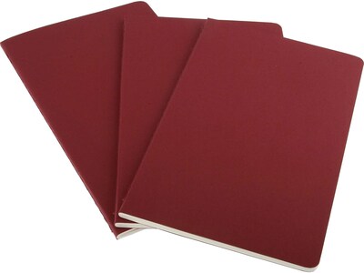 Moleskine Cahier Journal, Set of 3, Soft Cover, Large, 5 x 8.25, Ruled, Cranberry Red (931014)