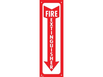 Cosco Fire Extinguisher Indoor/Outdoor Wall Sign, 4L x 13H, Red/White (098063)