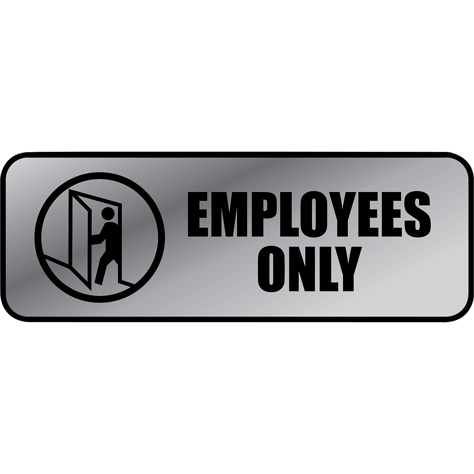 Cosco Employees Only Indoor Wall Sign, 9.2L x 3.5H, Gray/Black (098206)