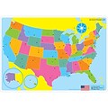 Ashley Productions Smart Poly™ Learning Mats, 12 x 17, Double-Sided, U.S. Basic Map, Pack of 10 (A