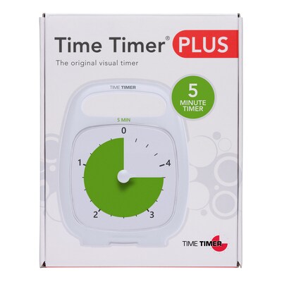 Time Timer Plus, 5 Minute, White (TTMTT05W)