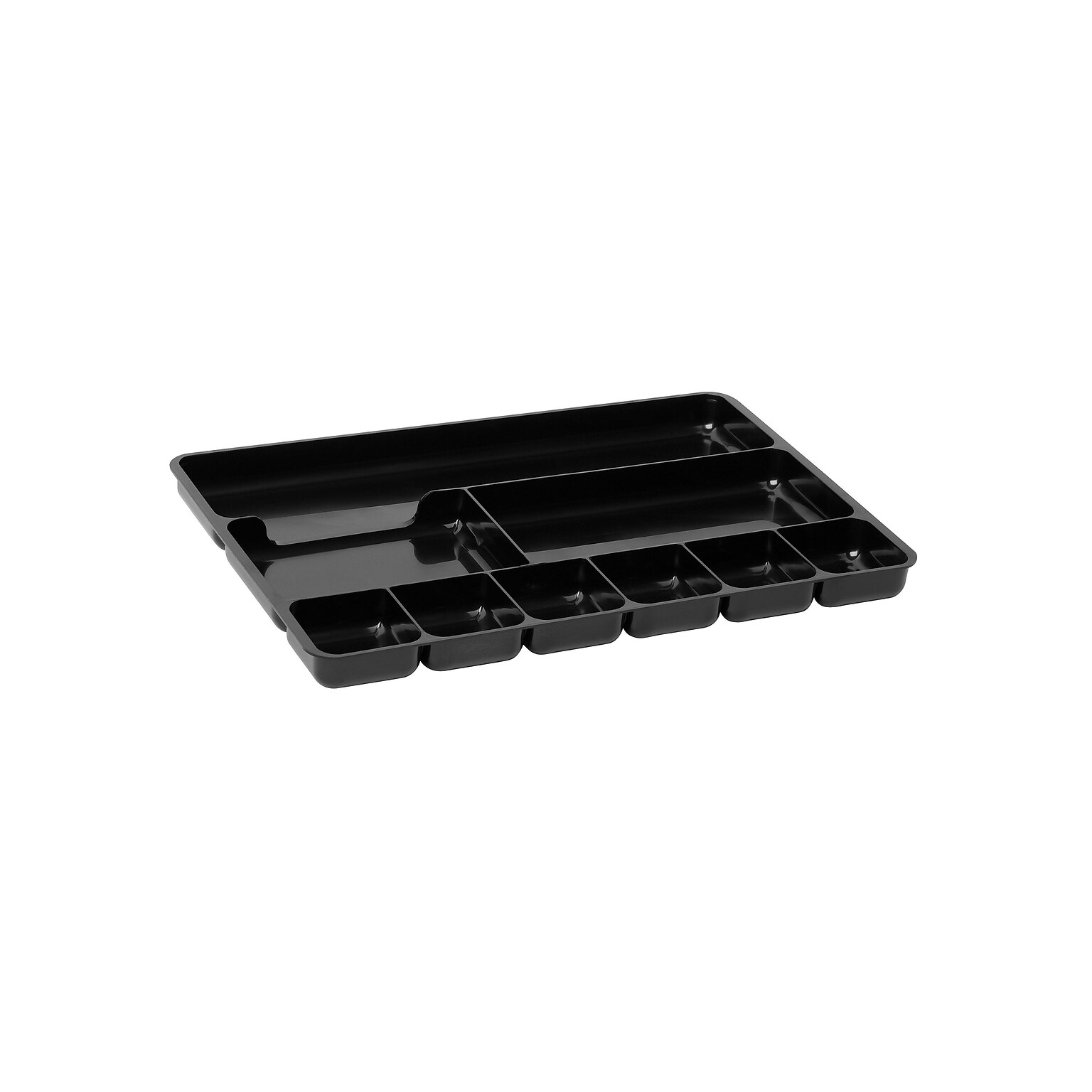 Rubbermaid Regeneration 9 Compartment Plastic Accessory Tray, Black (45706)