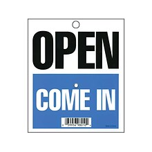 Cosco® Open/Come In/Will Return with Clock Indoor/Outdoor Door Sign, 5.25L x 6H, Multi Colors (098