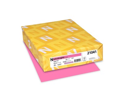Astrobrights Cover Paper, 65 lbs, 8.5 x 11, Pulsar Pink, 250/Ream (21041)