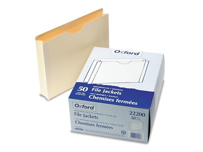 Pendaflex 10% Recycled Reinforced File Jacket, 2 Expansion, Letter Size, Manila, 50/Box (22200)