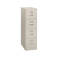 HON S380 4-Drawer Vertical File Cabinet, Locking, Letter, Light Gray, 26.5D (HS384PQ)