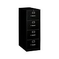 HON S380 4-Drawer Vertical File Cabinet, Locking, Legal, Black, 26.5D (HS384CPP)