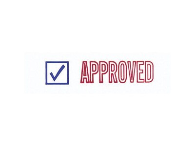 Accu-Stamp 2 Pre-Inked Stamp, "APPROVED", Blue and Red Inks (035525)