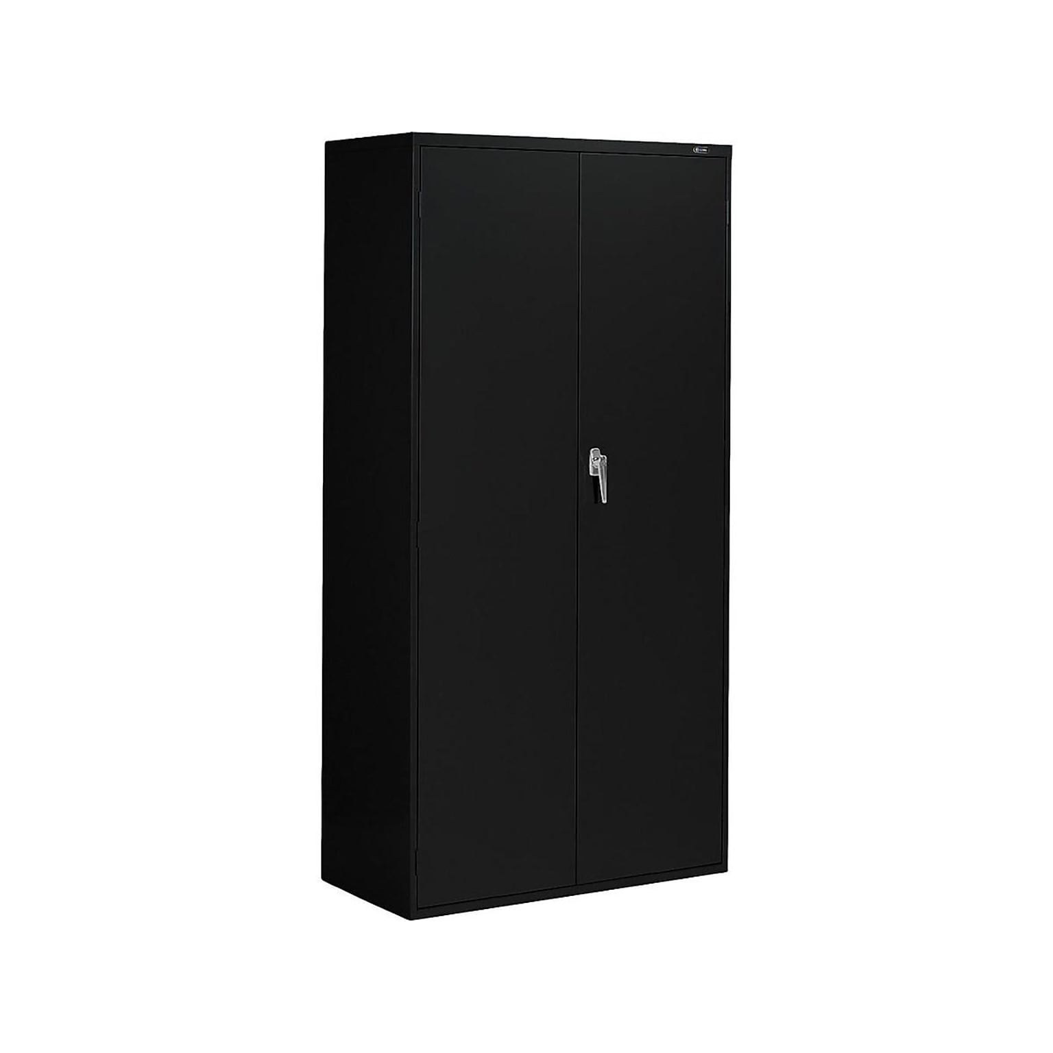 Global 9300 72 Steel Storage Cabinet with 4 Shelves, Black (9336-S72L-BLK)