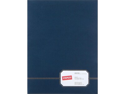 Oxford Monogram Design 2-Pocket Presentation Folders, Blue/Gold, 4/Pack (04162)