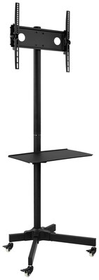 Mount-It! Metal Pedestal TV Stand, Screens up to 55, Black (MI-1876)