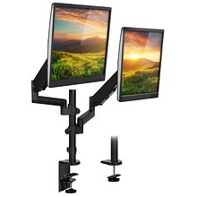 Mount-It! Dual Monitor Arm Desk Mount for 19 to 32 Monitors, Black (MI-4762)