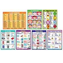 Poster Pals 7-Piece Spanish Essential Classroom Posters Set, 24 x 18, 7/Pack (PSZPS37)