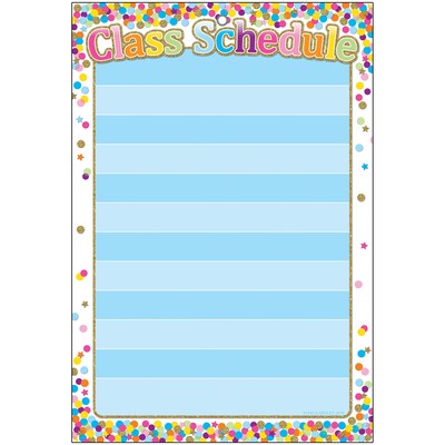 Ashley Productions Smart Poly™ Chart, 13 x 19, Confetti Class Schedule, w/Grommet, Pack of 10 (ASH