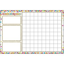 Ashley Productions Smart Poly™ Chart, 13 x 19, Confetti Hundred Squares, Pack of 10 (ASH91040BN)