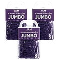 JAM Paper Jumbo Paper Clips, Purple, 3 Packs of 75 (42186879B)