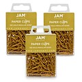 JAM Paper Small Paper Clips, Gold, 3 Packs of 100 (21832058B)