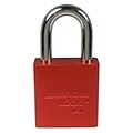 American Lock® Rectangular Padlocks, 5 Pin, Aluminum, Red, Keyed Different (A1106RED)