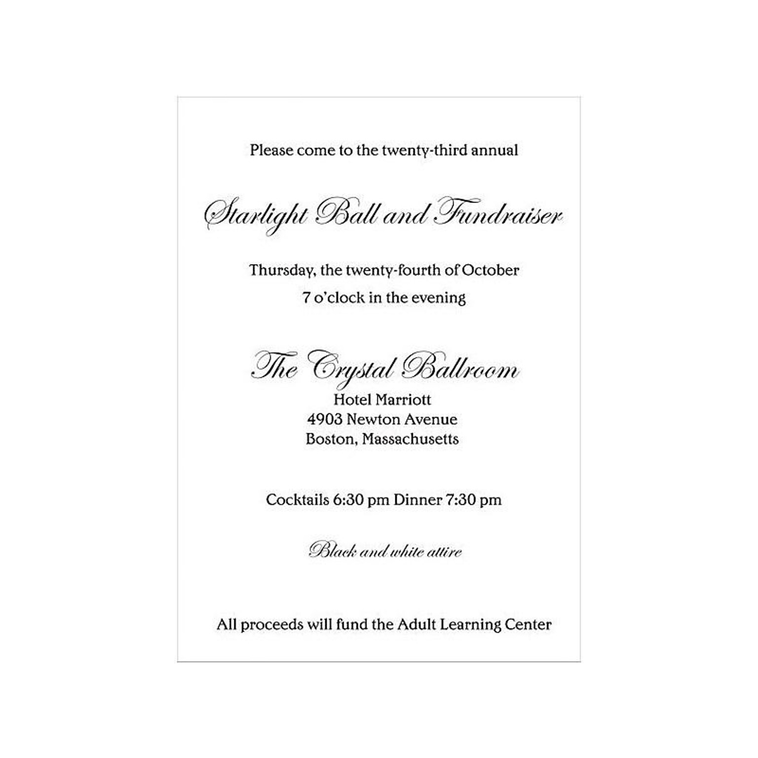 Great Papers 5.5W x 7.75H Plain Borders Invitations, White, 100/Pack