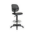 Office Star WorkSmart Mesh Back Vinyl Drafting Chair, Black (SDC2990V)