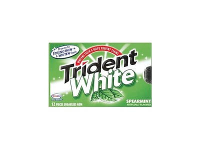 Trident White Sugar Free White spearmint Gum, 16 Pieces/Pack, 9/Box (AMC67610)