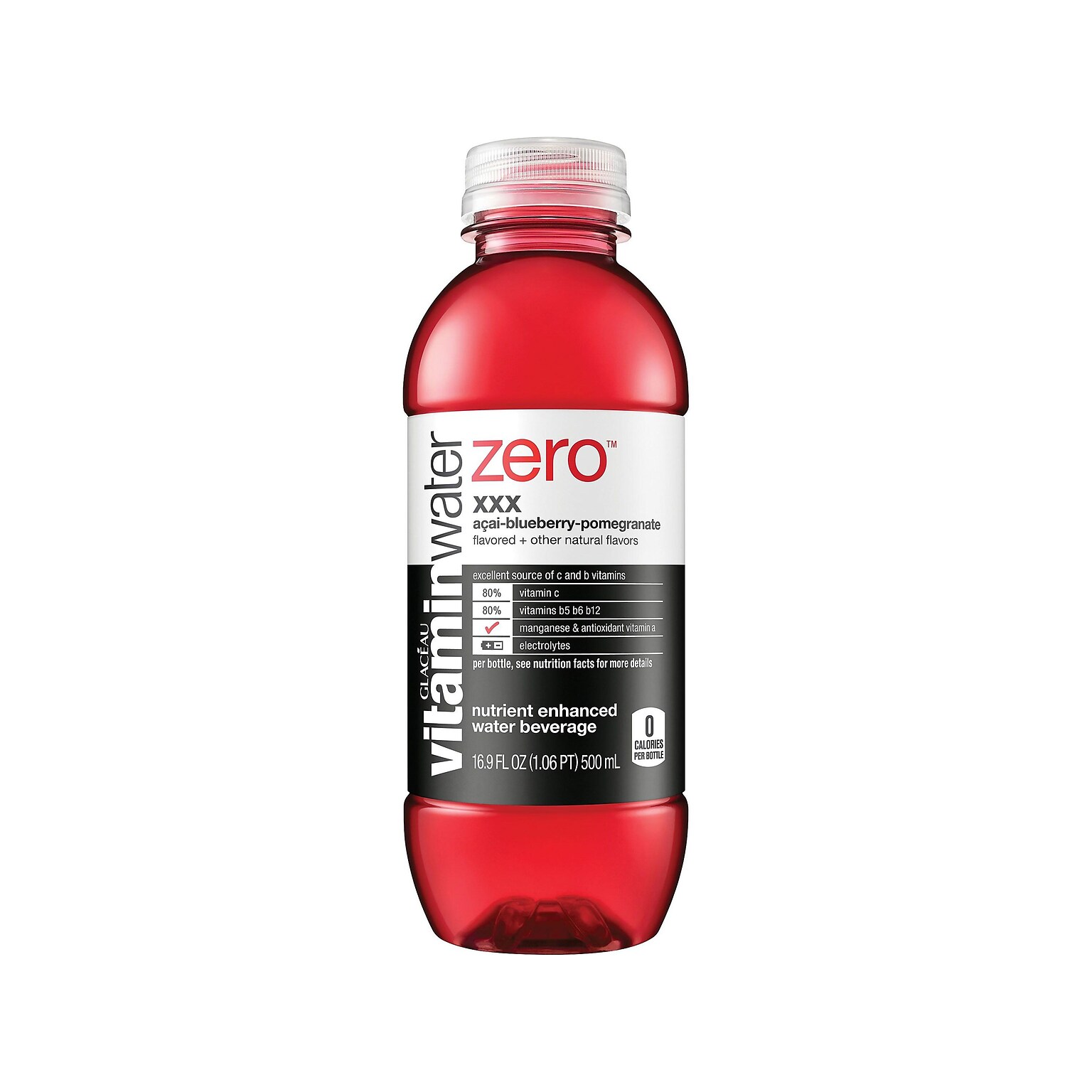 Glaceau Vitaminwater Zero XXX Açaí Blueberry Pomegranate Energy Drink, 16.9 Fl. Oz., 24/Carton (00786162003515)
