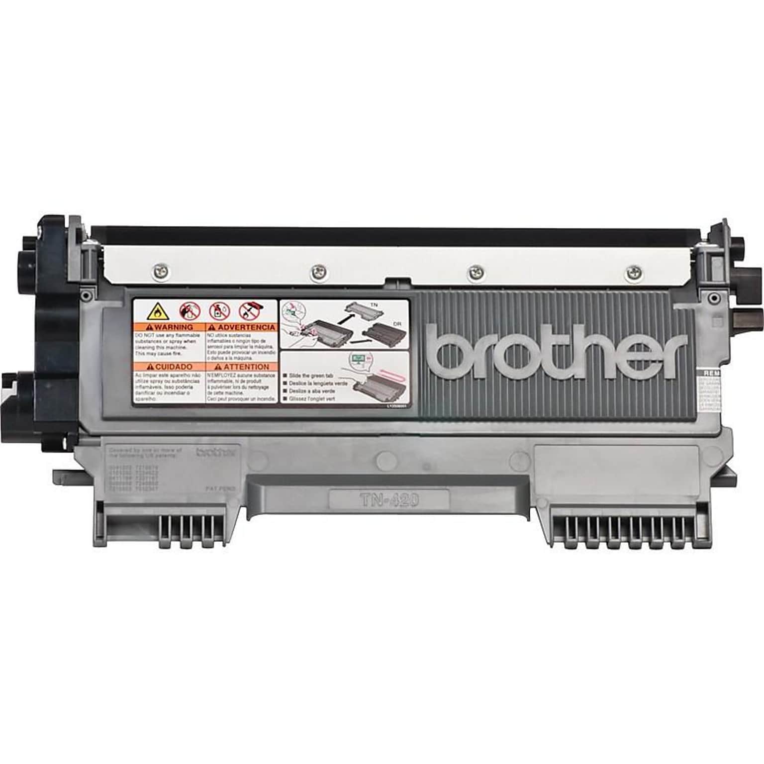 Brother TN-420 Black Standard Yield Toner Cartridge, 3/Pack (TN420CT), print up to 1200 pages