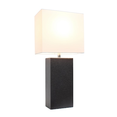 Elegant Designs Incandescent Leather Table Lamp, Brown (LT1025-BWN)