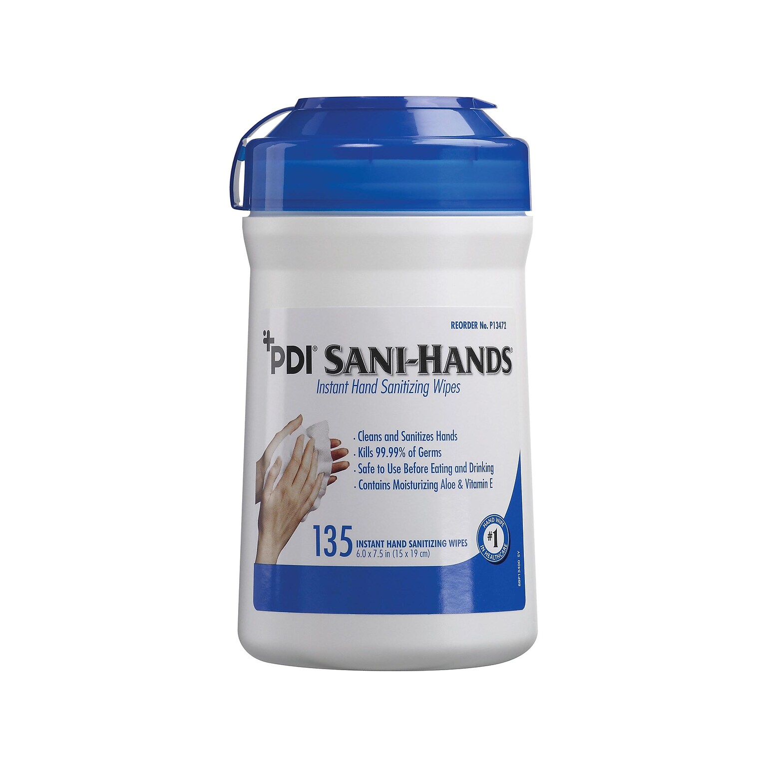 Sani-Hands Hand Sanitizer Wipes, 135/Pack, 12 Packs/Carton (P13472)