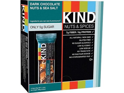 KIND® Bar, Dark Chocolate Nuts & Sea Salt, 1.4 Oz., 12/Box (PHW25795)