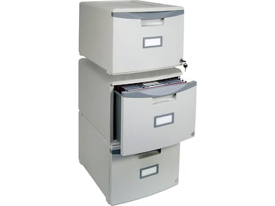 Storex 1-Drawer Stackable Storage, Gray (61251S02C)