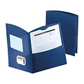 Duo-Tang Contour 2-Pocket Portfolio Folder, Dark Blue, 25/Box (5062523)