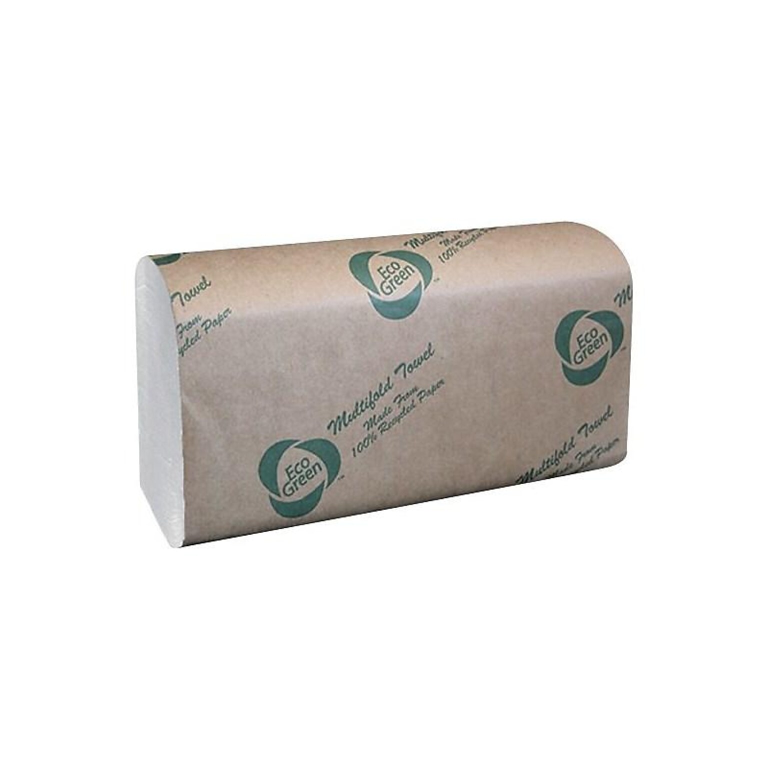 Eco Green Recycled Multifold Paper Towels, 1-ply, 250 Sheets/Pack, 16 Packs/Carton (EN416)