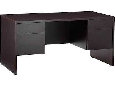 Global Genoa Series 60 Double Pedestal Desk, Dark Espresso (TDG3060DPDES)