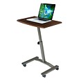 AIRLIFT Mobile Laptop Computer Desk Cart Height-Adjustable from 20.5 to 33, Slim, Walnut