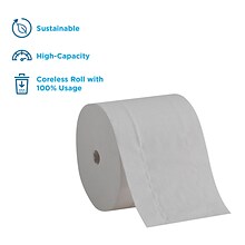 Compact Recycled Coreless Toilet Paper, 2-Ply, White, 1000 Sheets/Roll, 36 Rolls/Carton (19375)