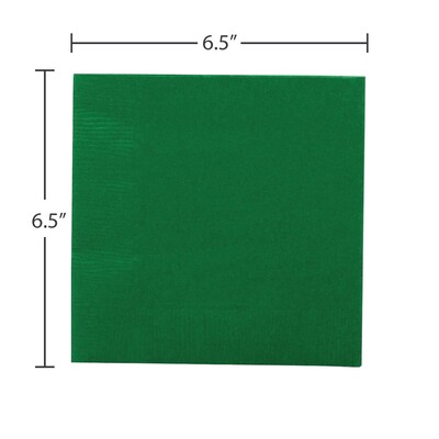 JAM Paper® Medium Lunch Napkins, 6 1/2 x 6 1/2, Green, 50/Pack (255628201)