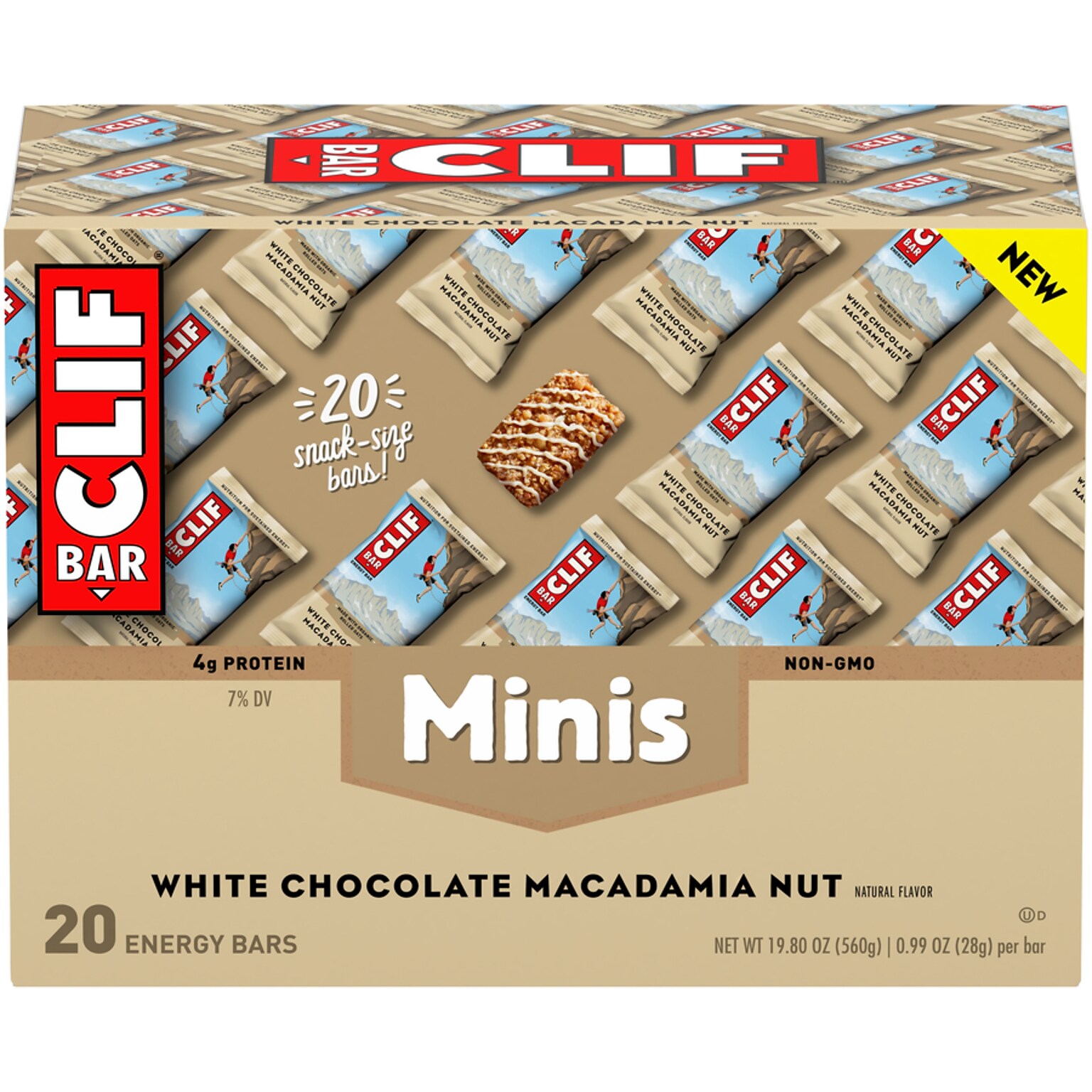 Clif Mini Energy Bars, White Chocolate Macadamia Nut, 1.0 oz., 20/Box (CCC37295)
