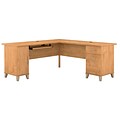 Bush Furniture Somerset 72W L Shaped Desk with Storage, Maple Cross (WC81410K)