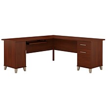 Bush Furniture Somerset 72W L Shaped Desk with Storage, Hansen Cherry (WC81710K)