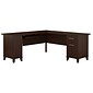 Bush Furniture Somerset 72"W L Shaped Desk with Storage, Mocha Cherry (WC81810K)