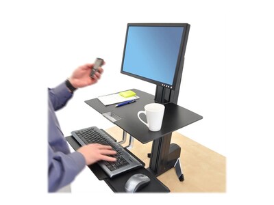Ergotron WorkFit-S Adjustable Desk, Aluminum/Plastic/Steel (33-350-200)