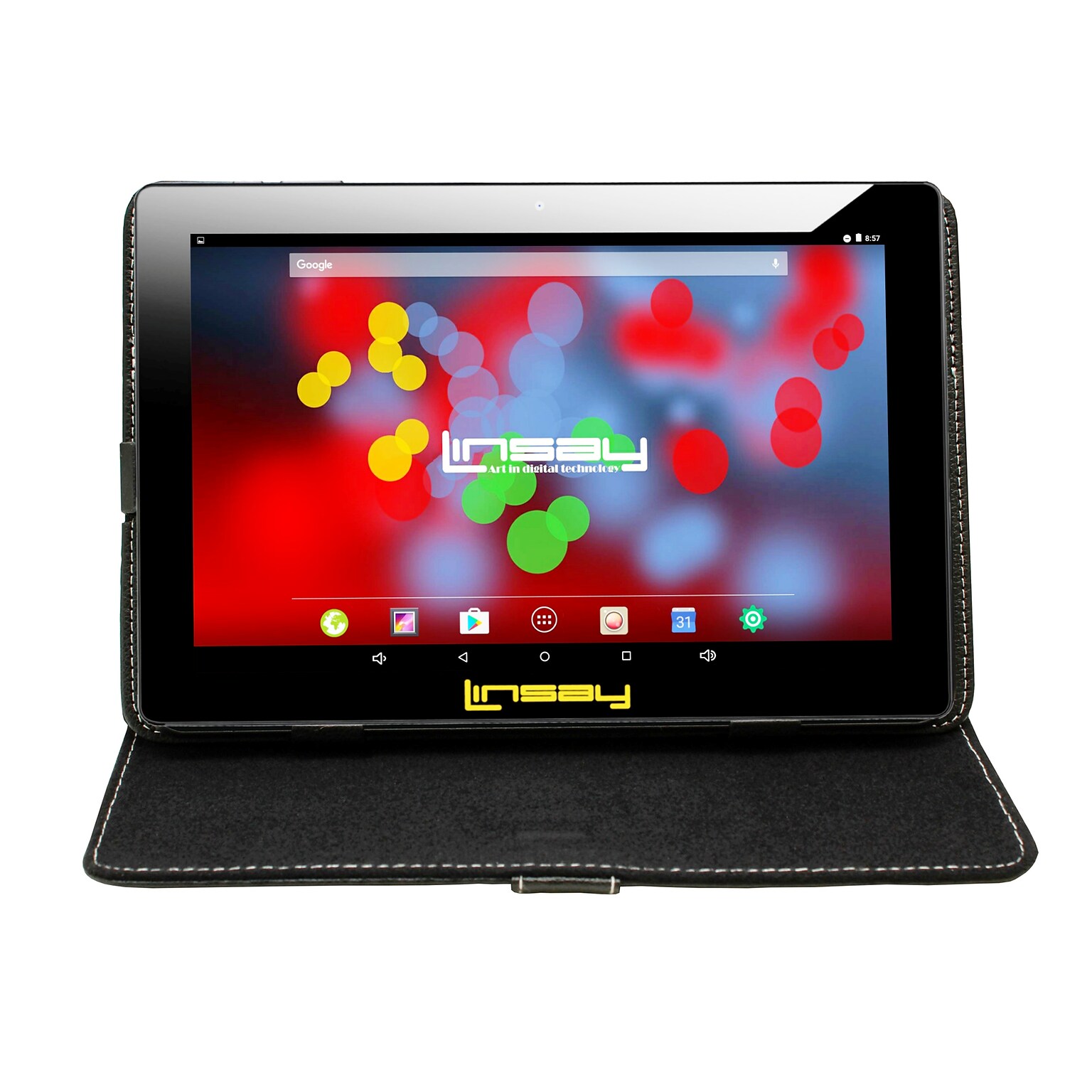 LINSAY F10 Series 10.1 Tablet, WiFi, 2GB RAM, 64GB Storage, Android 13, Black w/Black Case (F10XIPSB)