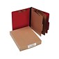 ACCO ColorLife Moisture Resistant Presstex Top Classification Folders, 2 Dividers, 3" Expansion, Letter Size, Red, 10/Pack