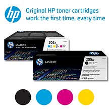 HP 305A Black/Cyan/Magenta/Yellow Original LaserJet Toner, Multi-pack (4 pack)